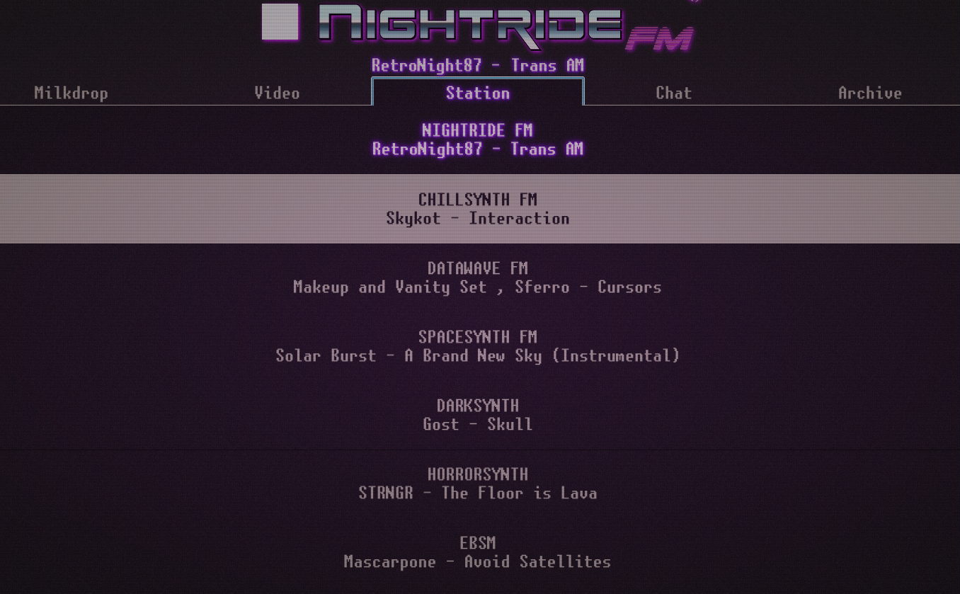 Screenshot of nightride.fm